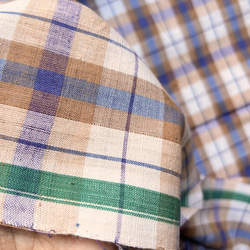 カディ　ルンギ【G】/125cm×200cm/手紡ぎ手織り布/インド 8枚目の画像