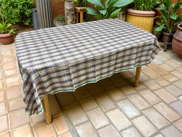 カディ　ルンギ【G】/125cm×200cm/手紡ぎ手織り布/インド 2枚目の画像