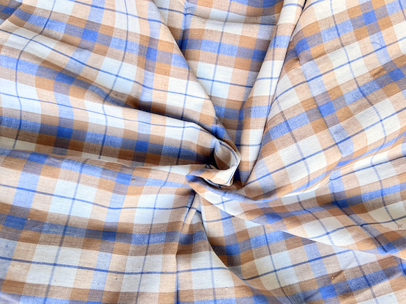 カディ　ルンギ【G】/125cm×200cm/手紡ぎ手織り布/インド 3枚目の画像