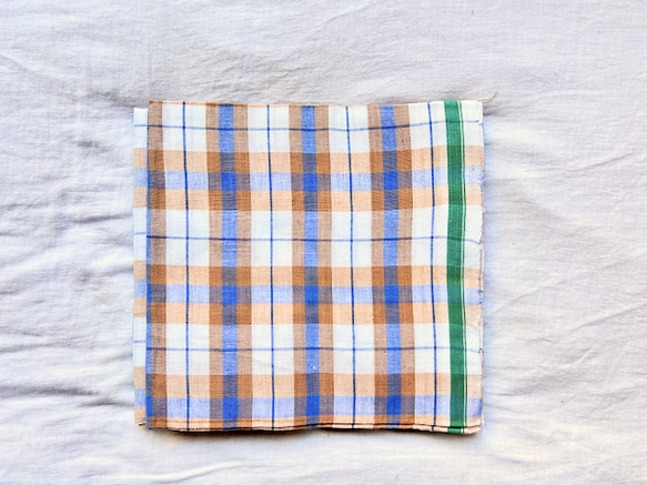 カディ　ルンギ【G】/125cm×200cm/手紡ぎ手織り布/インド 6枚目の画像