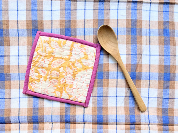 カディ　ルンギ【G】/125cm×200cm/手紡ぎ手織り布/インド 4枚目の画像