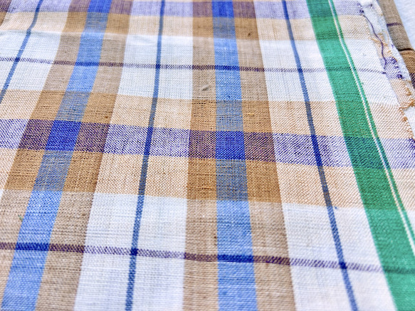 カディ　ルンギ【G】/125cm×200cm/手紡ぎ手織り布/インド 11枚目の画像