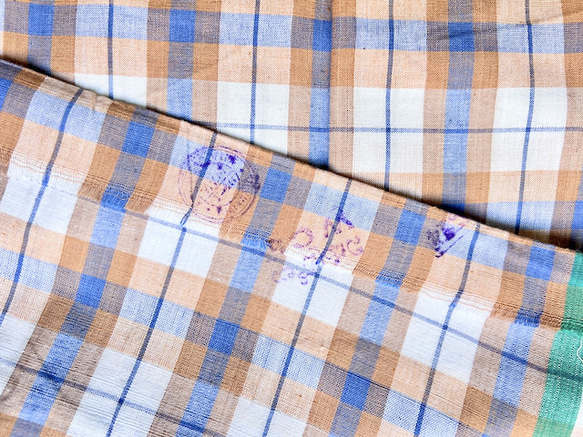 カディ　ルンギ【G】/125cm×200cm/手紡ぎ手織り布/インド 12枚目の画像