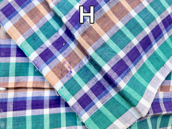 カディ　ルンギ【H】/125cm×200cm/手紡ぎ手織り布/インド 12枚目の画像