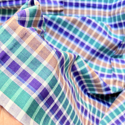 カディ　ルンギ【H】/125cm×200cm/手紡ぎ手織り布/インド 8枚目の画像