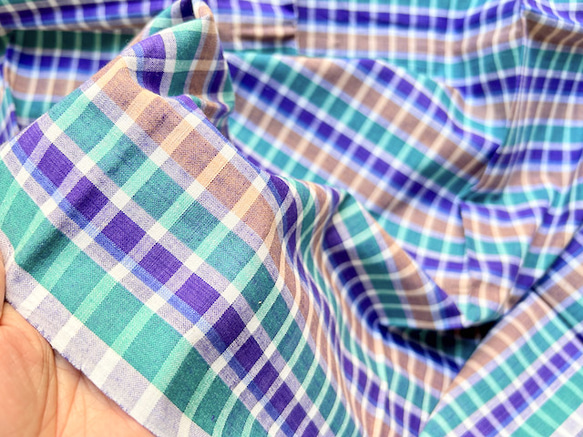 カディ　ルンギ【H】/125cm×200cm/手紡ぎ手織り布/インド 8枚目の画像