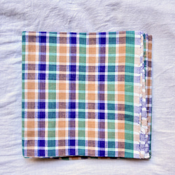 カディ　ルンギ【H】/125cm×200cm/手紡ぎ手織り布/インド 6枚目の画像