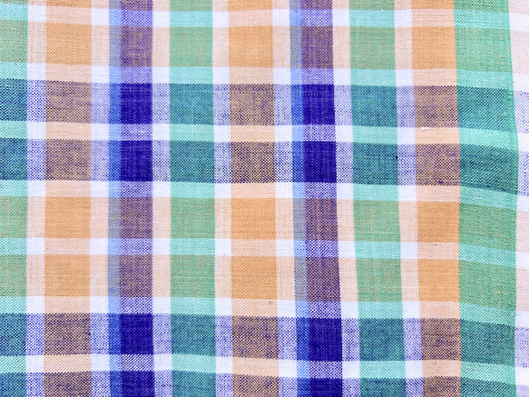 カディ　ルンギ【H】/125cm×200cm/手紡ぎ手織り布/インド 1枚目の画像