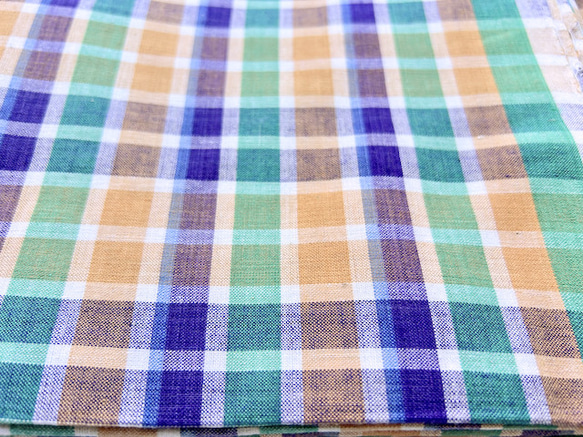 カディ　ルンギ【H】/125cm×200cm/手紡ぎ手織り布/インド 9枚目の画像