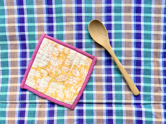 カディ　ルンギ【H】/125cm×200cm/手紡ぎ手織り布/インド 5枚目の画像