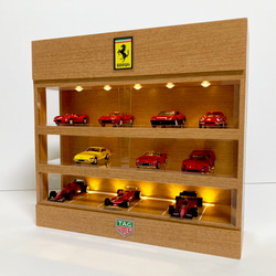 1/18展示可能・3面照明スリットミラー・ディスプレーBOX / 2色