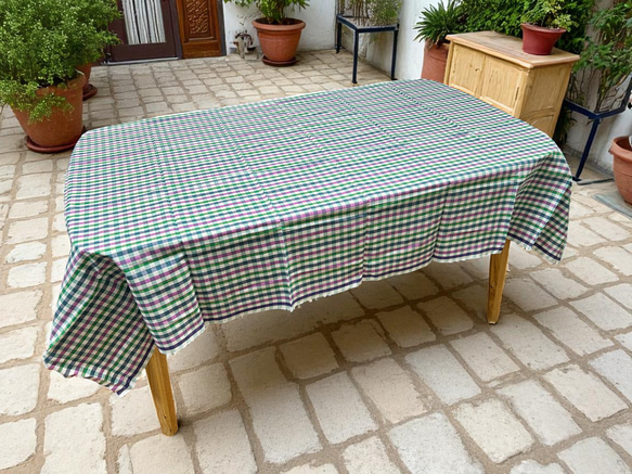 カディ　ルンギ【I】/125cm×200cm/手紡ぎ手織り布/インド 2枚目の画像