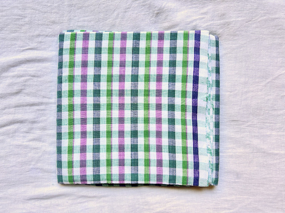 カディ　ルンギ【I】/125cm×200cm/手紡ぎ手織り布/インド 4枚目の画像