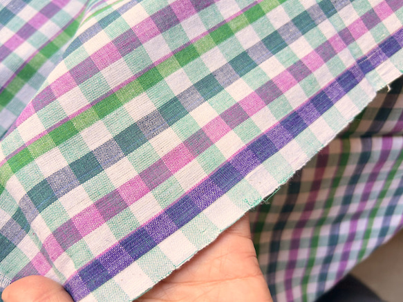 カディ　ルンギ【I】/125cm×200cm/手紡ぎ手織り布/インド 3枚目の画像