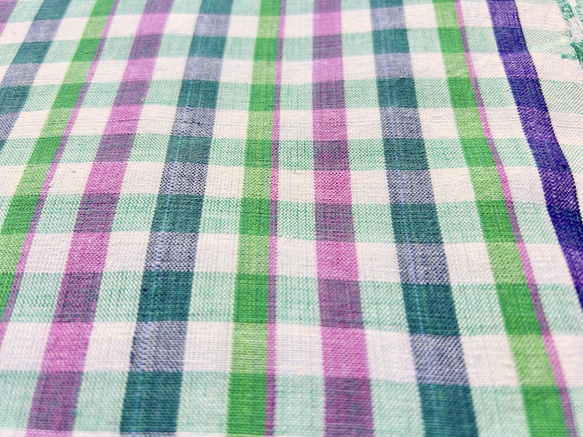 カディ　ルンギ【I】/125cm×200cm/手紡ぎ手織り布/インド 6枚目の画像