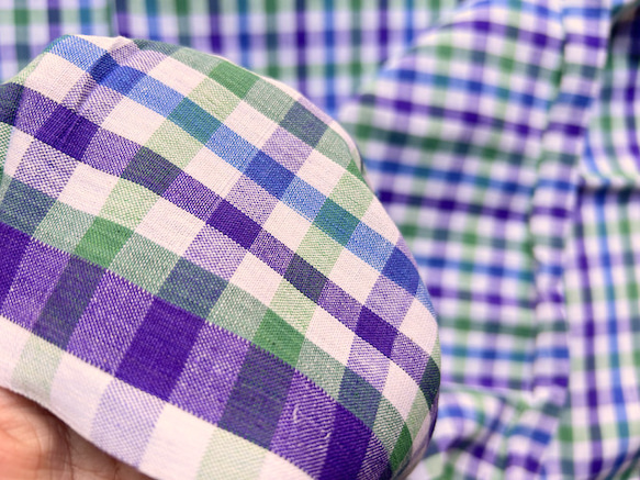 カディ　ルンギ【J】/125cm×200cm/手紡ぎ手織り布/インド 4枚目の画像