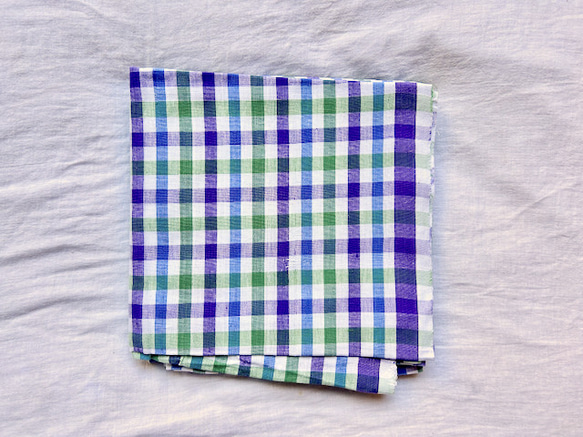 カディ　ルンギ【J】/125cm×200cm/手紡ぎ手織り布/インド 6枚目の画像