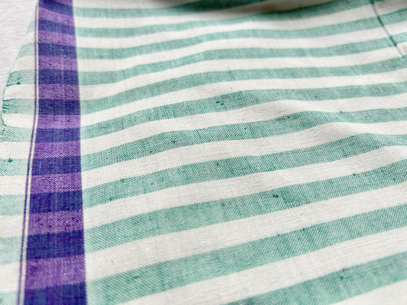 カディ　ルンギ【L】/125cm×200cm/手紡ぎ手織り布/インド 8枚目の画像