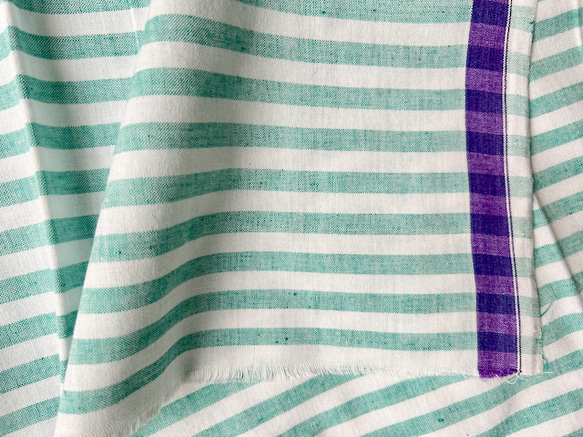 カディ　ルンギ【L】/125cm×200cm/手紡ぎ手織り布/インド 4枚目の画像