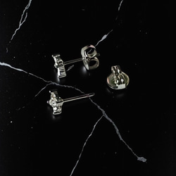 つけっぱなし♡OK! 輝くCZダイヤ 1粒 四つ葉 フラワー ピアス/金属アレルギー対応 サージカルステンレス 9枚目の画像