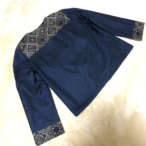 アンティーク大島紬のパッチワークジャケット リバーシブル 青龍郷