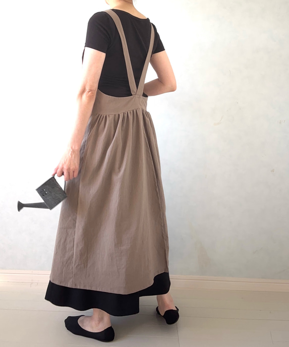 ふんわりエアリー　ヴィンテージソフト加工　クロスエプロン 7枚目の画像