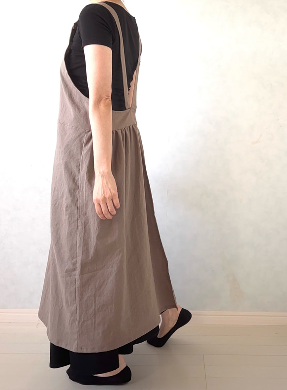 ふんわりエアリー　ヴィンテージソフト加工　クロスエプロン 6枚目の画像