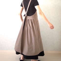 ふんわりエアリー　ヴィンテージソフト加工　クロスエプロン 3枚目の画像