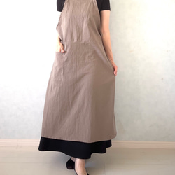 ふんわりエアリー　ヴィンテージソフト加工　クロスエプロン 5枚目の画像