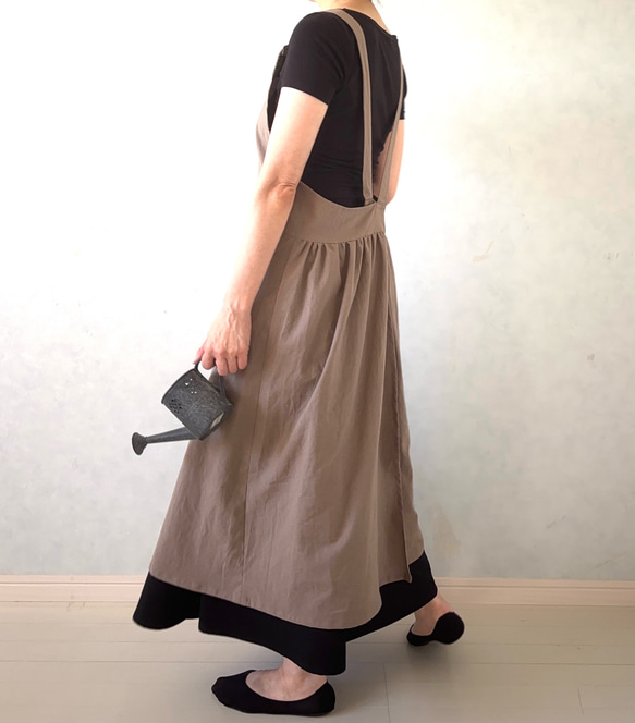 ふんわりエアリー　ヴィンテージソフト加工　クロスエプロン 11枚目の画像