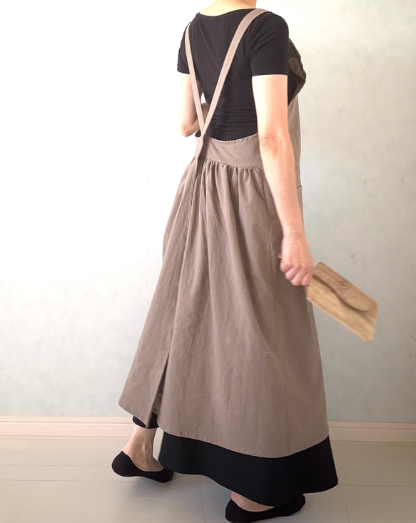 ふんわりエアリー　ヴィンテージソフト加工　クロスエプロン 10枚目の画像