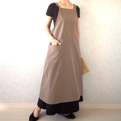 ふんわりエアリー　ヴィンテージソフト加工　クロスエプロン 9枚目の画像