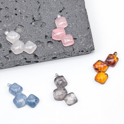 A5990  18個 樹脂チャーム  三連 多角形 グラデーション マーブル 樹脂パーツ     3x（6ヶ） 3枚目の画像