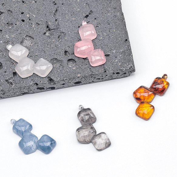 A5990  18個 樹脂チャーム  三連 多角形 グラデーション マーブル 樹脂パーツ     3x（6ヶ） 3枚目の画像