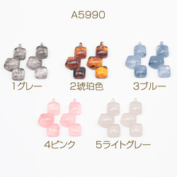 A5990  18個 樹脂チャーム  三連 多角形 グラデーション マーブル 樹脂パーツ     3x（6ヶ） 1枚目の画像