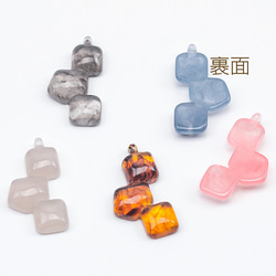 A5990  18個 樹脂チャーム  三連 多角形 グラデーション マーブル 樹脂パーツ     3x（6ヶ） 2枚目の画像