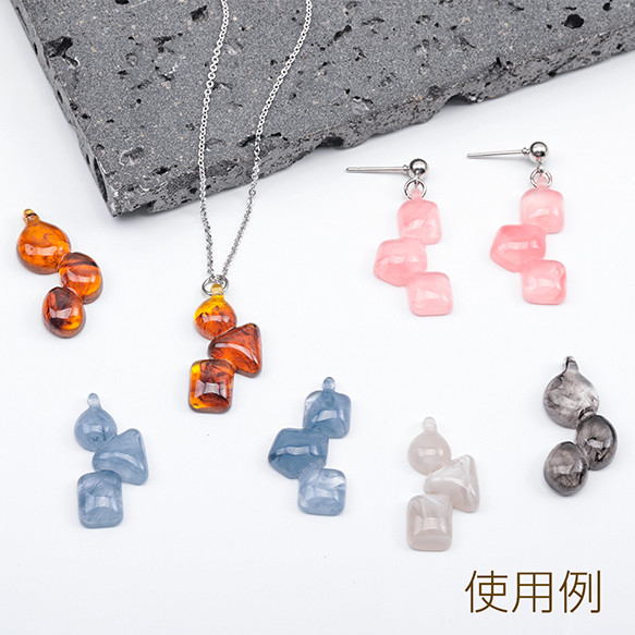 A5990  18個 樹脂チャーム  三連 多角形 グラデーション マーブル 樹脂パーツ     3x（6ヶ） 4枚目の画像