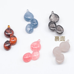 A5991  18個 樹脂チャーム 三連 楕円形 グラデーション マーブル 樹脂パーツ      3x（6ヶ） 2枚目の画像