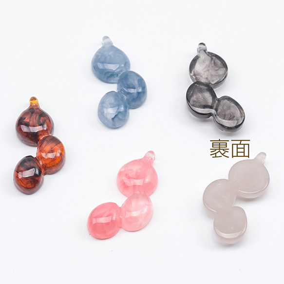 A5991  18個 樹脂チャーム 三連 楕円形 グラデーション マーブル 樹脂パーツ      3x（6ヶ） 2枚目の画像
