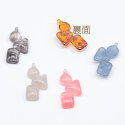 A5992  18個 樹脂チャーム 三連 幾何学 グラデーション マーブル 樹脂パーツ       3x（6ヶ） 2枚目の画像