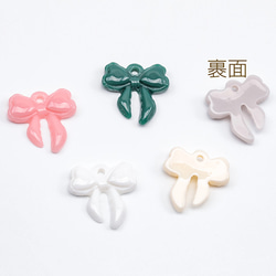 A5993  18個 樹脂チャーム 蝶々結び 可愛い シンプル リボンチャーム 約16×16mm      3x（6ヶ） 2枚目の画像