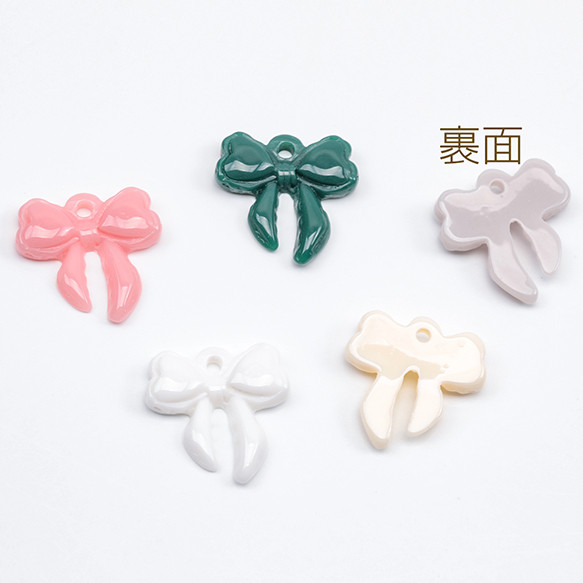 A5993  18個 樹脂チャーム 蝶々結び 可愛い シンプル リボンチャーム 約16×16mm      3x（6ヶ） 2枚目の画像