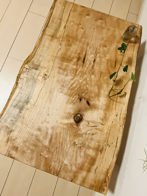 カエデ メープルの木 一枚板テーブル ソファテーブル サイドテーブル