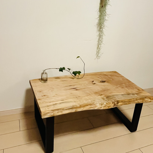 ローテーブル 一枚板テーブル カエデ メープル 無垢材家具 ロー