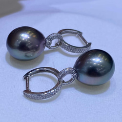 【高級】黒蝶真珠　ピアスk18　0902 1枚目の画像