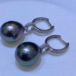 【高級】黒蝶真珠　ピアスk18　0902 3枚目の画像