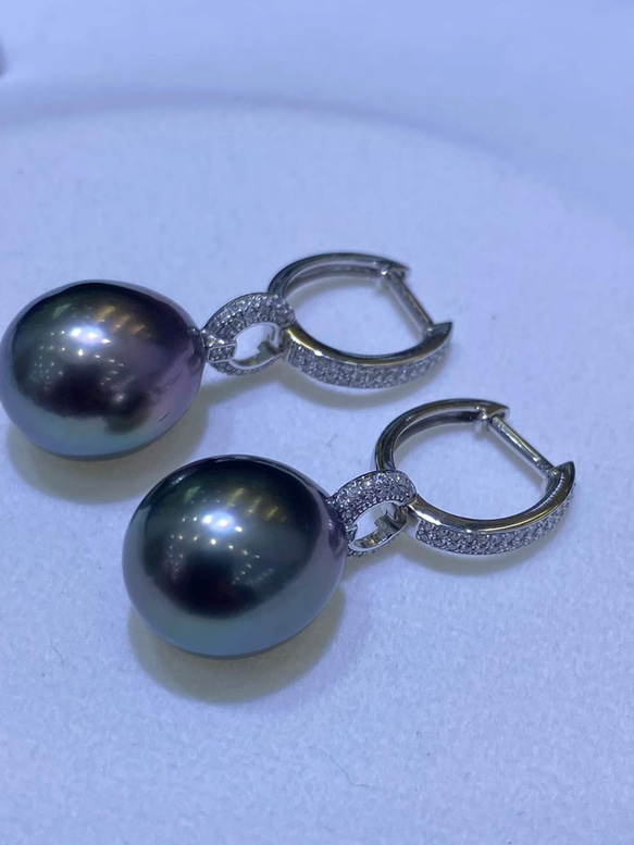 【高級】黒蝶真珠　ピアスk18　0902 3枚目の画像