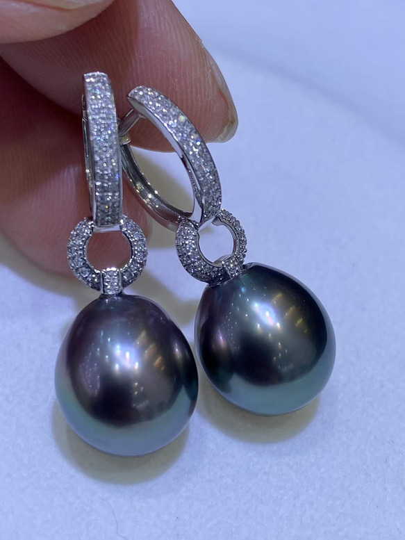 【高級】黒蝶真珠　ピアスk18　0902 5枚目の画像