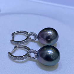 【高級】黒蝶真珠　ピアスk18　0902 2枚目の画像