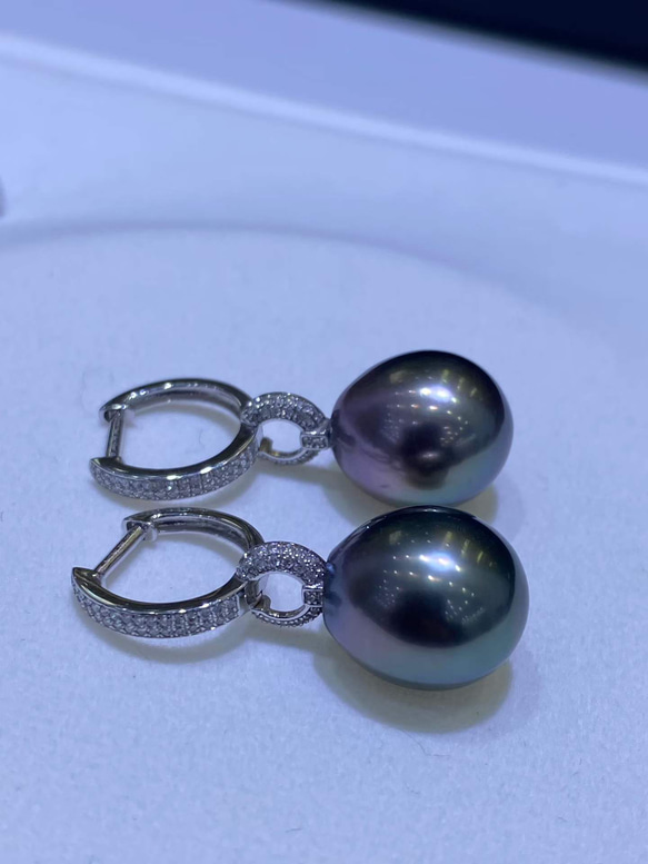 【高級】黒蝶真珠　ピアスk18　0902 2枚目の画像